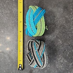 Vintage boho beaded cuff bracelets